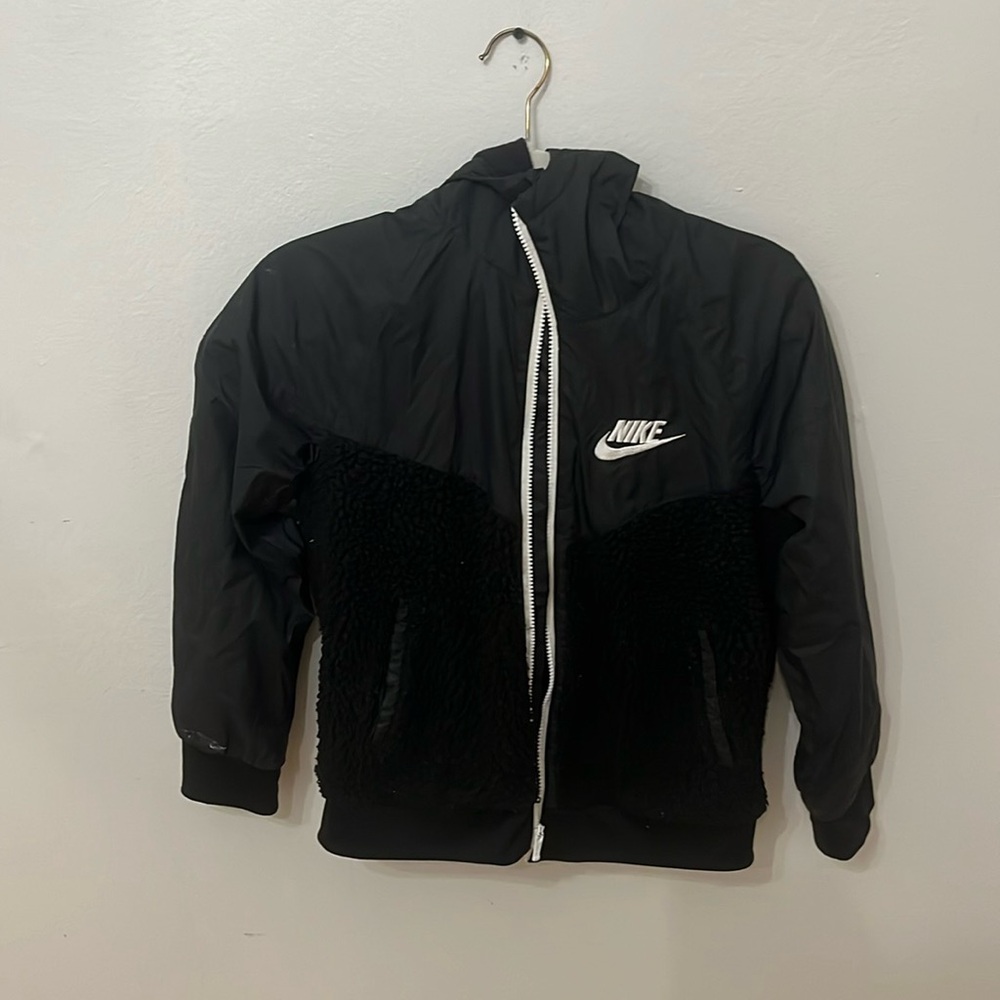Black Nike medium jacket with half fur